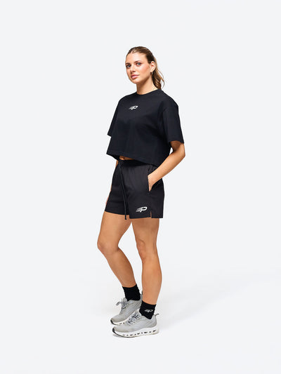 Women's Court Cropped Tee - Black