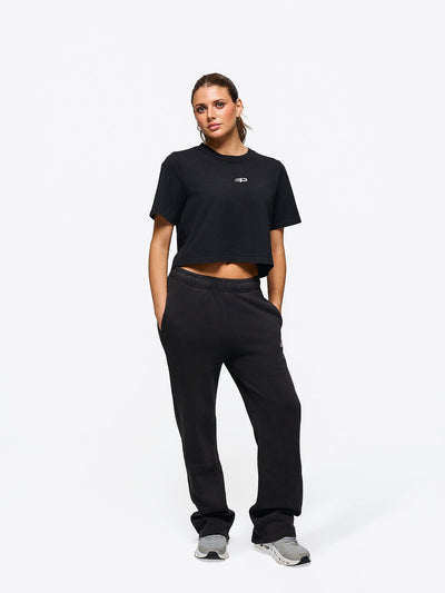 Women's Faded Crop Tee - Black