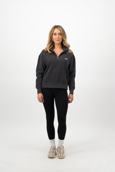 Women's Faded 1/4 Zip Sweatshirt - Black